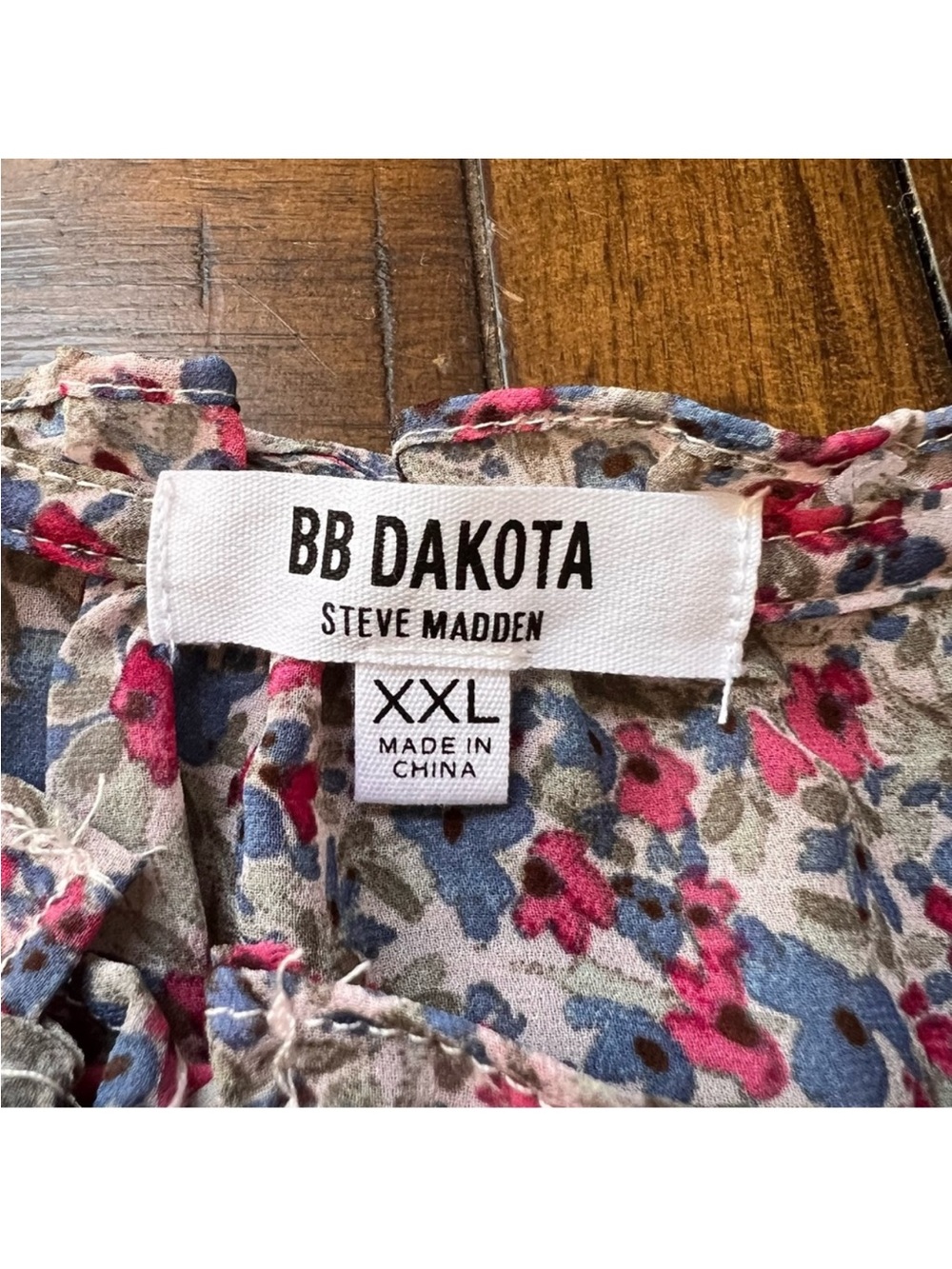 BB Dakota by Steve Madden Canyon Moon Blue and Pink Floral Dress XXL - Picture 5 of 13